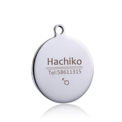 Print on Demand Pet Titanium Steel Tag Engrave Dog Name, Phone Number, Address, Photo