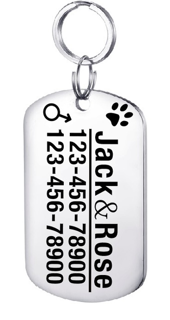 Personalized Dog ID Tag Stainless Steel Pet ID Tag