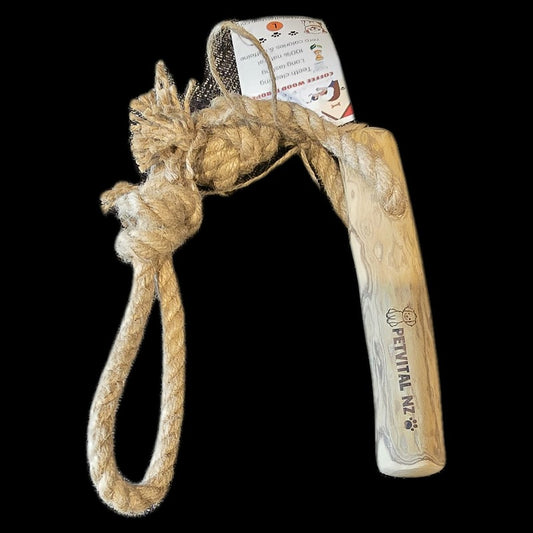 Coffee Wood & Rope & Chew Toy for Dogs – Durable, Eco-Friendly, and Interactive