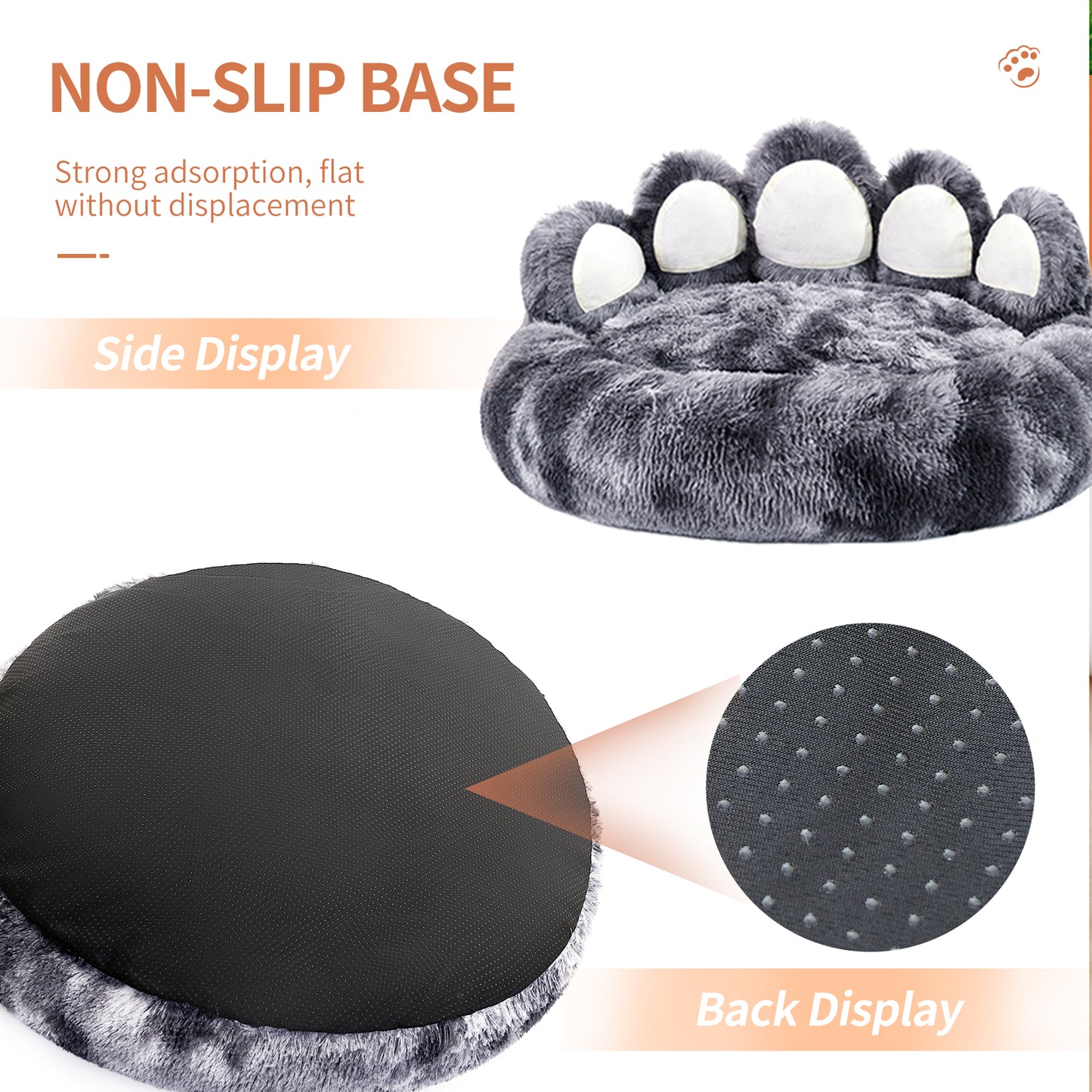 Thickened Warm Kennel For Pets With Bear Paw Shape House - Teddy Kennel With Removable Washable Cat Fluffy Dog Bed Mat For Deep Sleeping - Keeping Warm