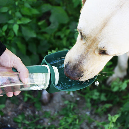 2 In 1 Multifunction Pet Dog Water Bottle Silicone Foldable Portable Puppy Food Bowl Drinking Dispenser Travel Labrador Supplies Pet Products